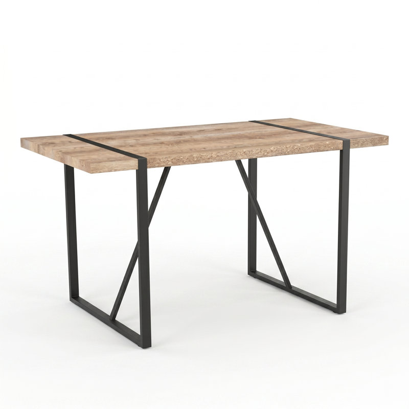 Ensemble de salle à manger 9 pièces en bois avec chaises rembourrées, Brun