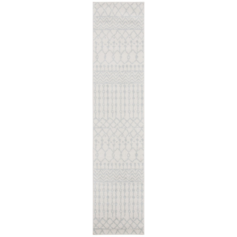 Tapis ivoire / gris clair Delong Southwestern, Tapis de couloir 2 pi x 9 pi