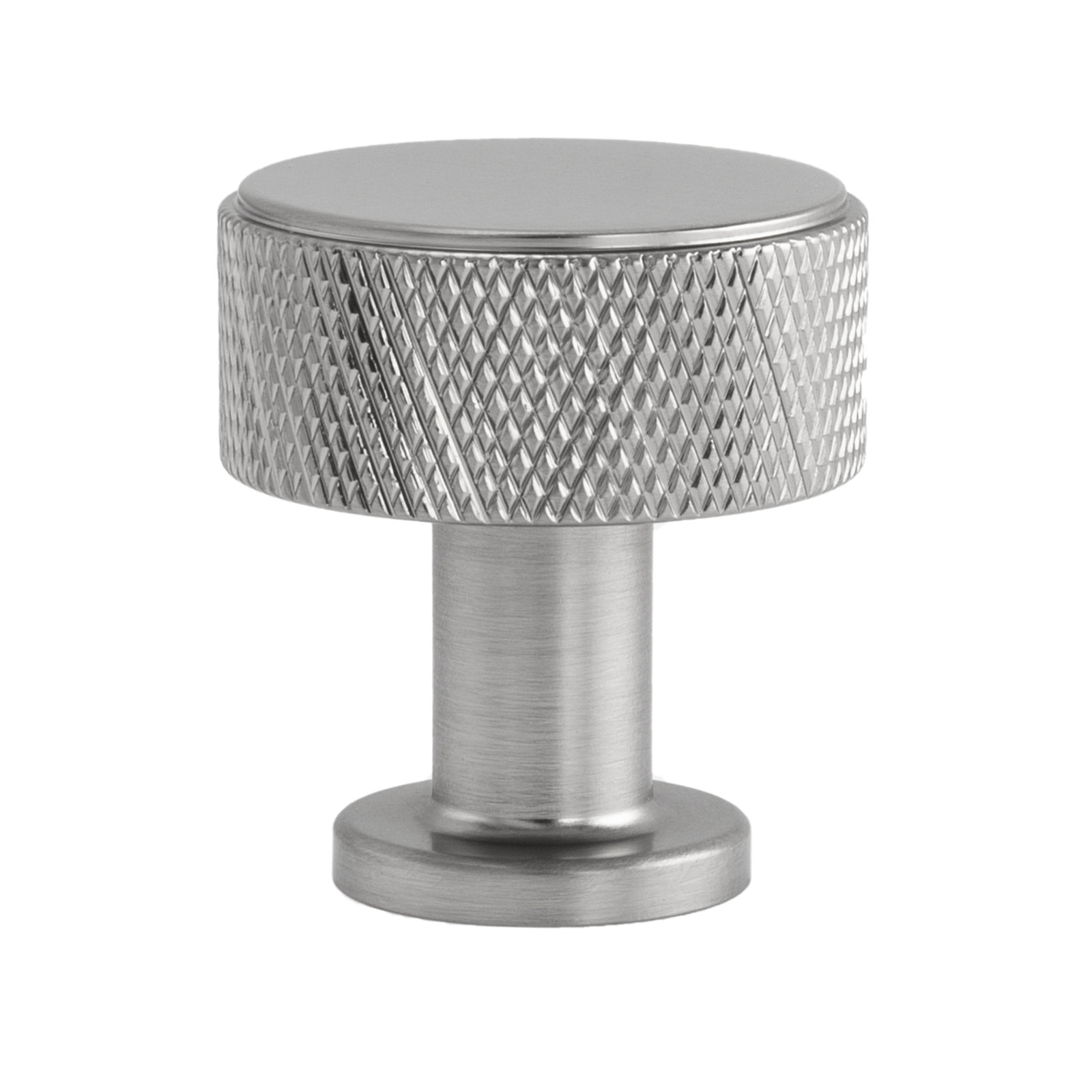 Kent Knurled Round Knob, Satin Nickel, 1.13"