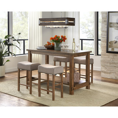 Hendina Counter Height Solid Wood Dining Set