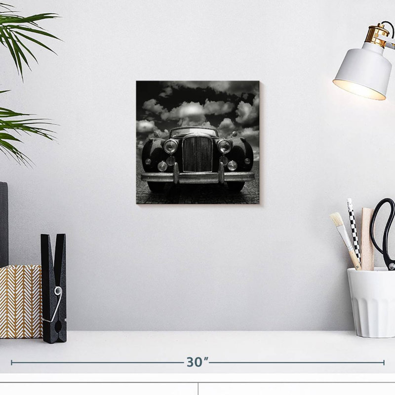 Voiture rétro Mehar Noir, H 10 po x l 10 po