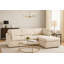 Canapé modulaire 100 "en velours côtelé de luxe 100" - 4 pièces canapé en L surdimensionné avec repose-pieds beige-1286486099