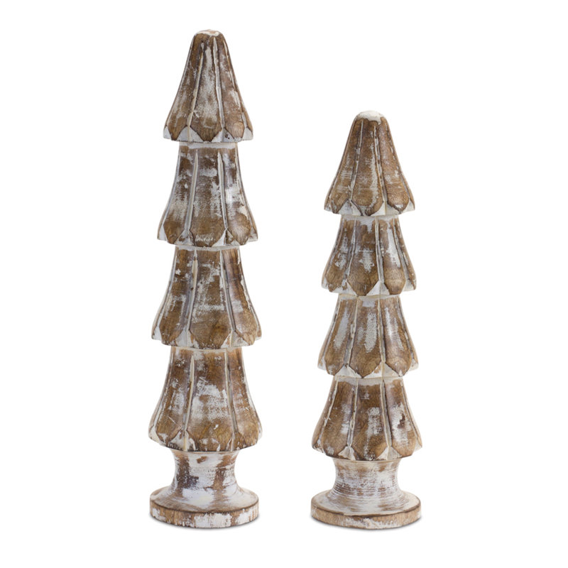 Ensemble de 2 pins blancs blanchis