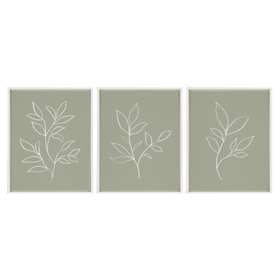 Sylvie Modern Sage Green Botanical Line Sketch Print Framed Canvas by The Creative Bunch Studio -  Red Barrel Studio®, 507A9EBC5DB64FDBB7A9C3B33BCD51A0