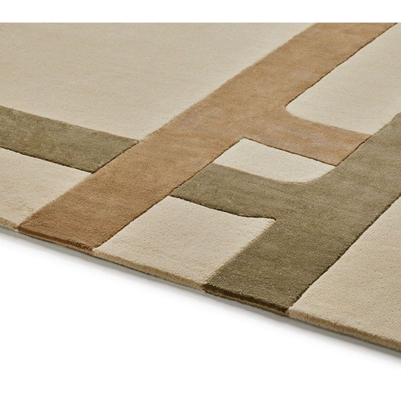 Geometric Area Rug in Tan/Brown/Coffee, Rectangle 6'5" x 10'