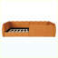 Lit tapissier orange en velours Pumpkin