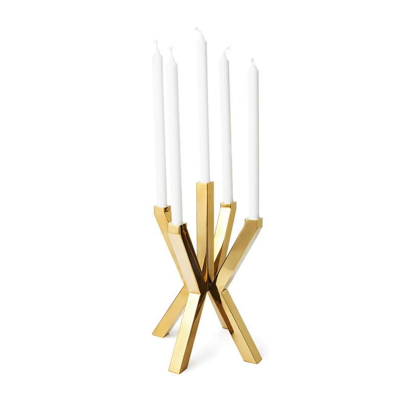 Candélabre 5 lumières Thea, Doré