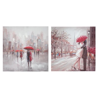 2 Piece Hand Painted Canvas Wall Art Set -  iH casadÃ©cor, BD-1085(2)