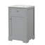 Meuble-lavabo de 20 po avec lavabo, armoire de salle de bain avec porte à fermeture douce, support de rangement et tablette réglable, gris-847921309