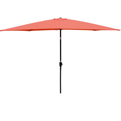 Parasol d'extérieur 9 pi x 6 pi - Auvent, manivelle facile, inclinaison à bouton-poussoir pour le jardin et la piscine. 6 x 9 pi. Protège-terrasse rectangulaire.