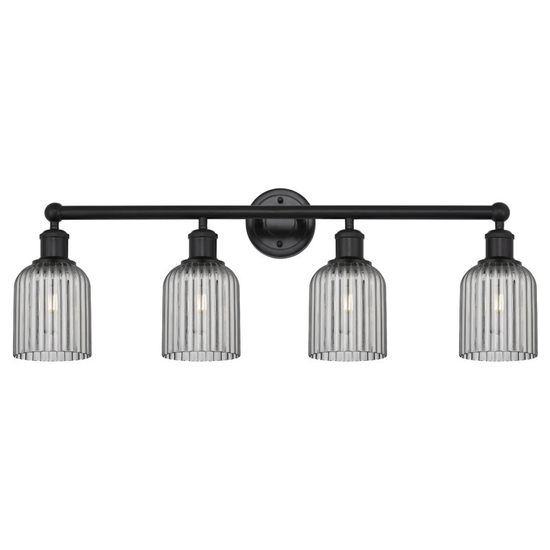 Fiennes 4 - Light Dimmable Vanity Light, Matte Black, Smoke Gray
