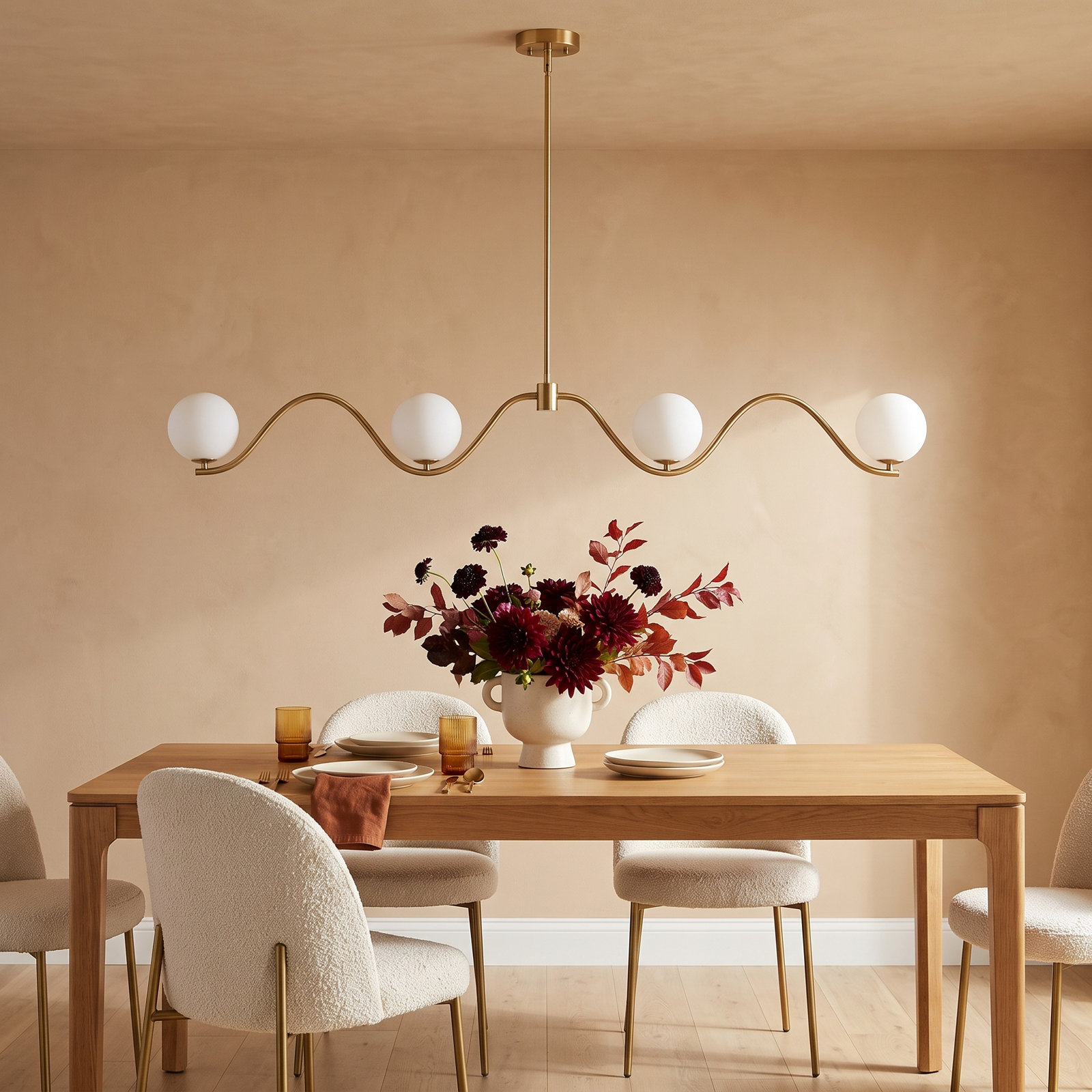 Banff Dimmable Chandelier, 4, 6.75" H x 53.50" W x 5.10" D