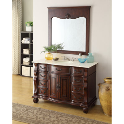 Ensemble de meuble-lavabo simple 50 "avec miroir Trawick