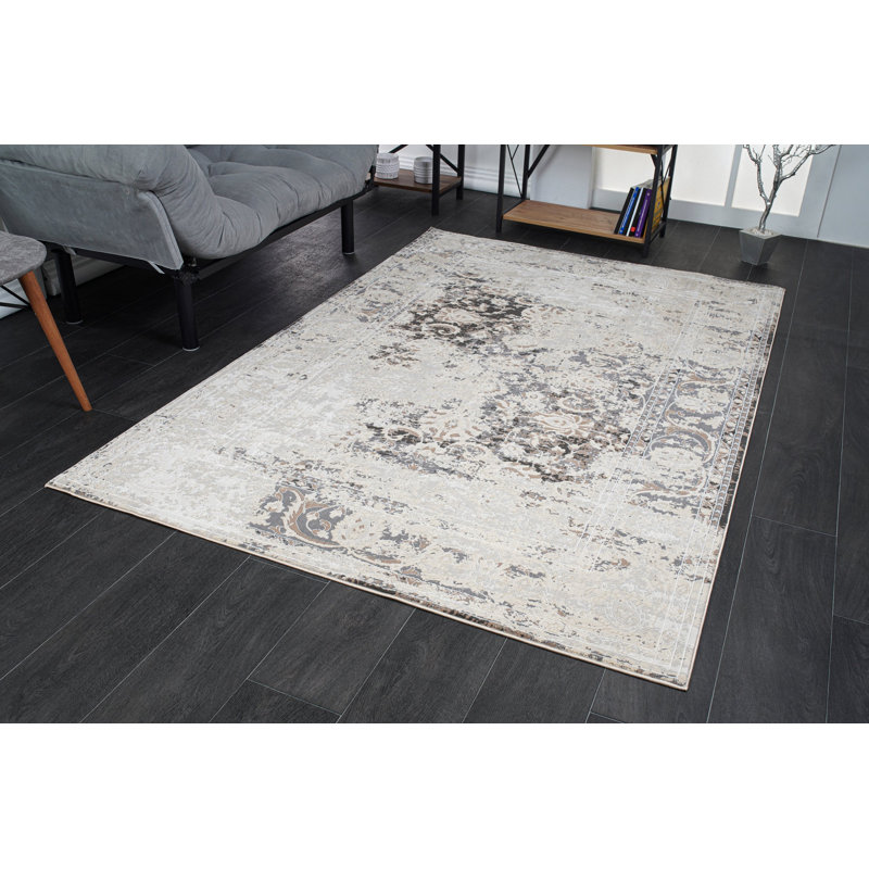 Tapis oriental gris / noir Sohil, Rectangle 5 pi 2 po x 7 pi 6 po