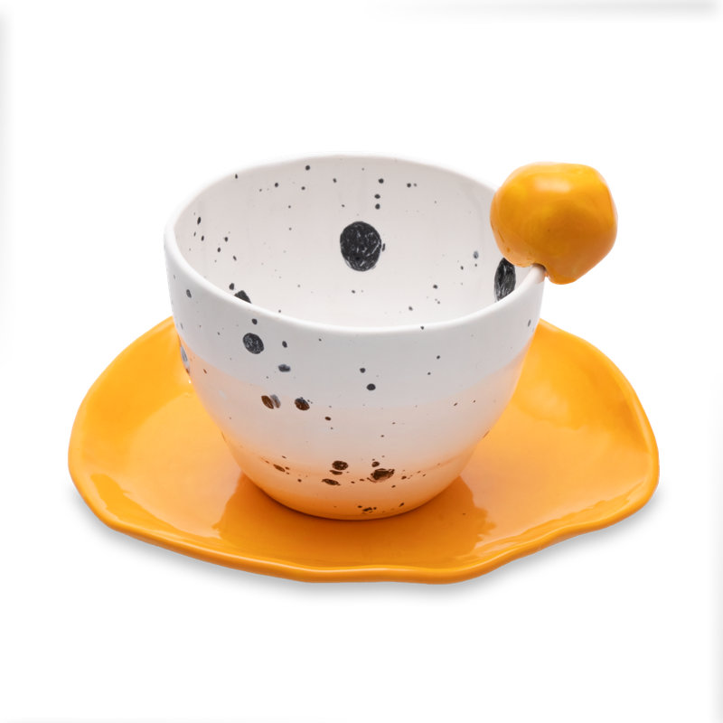 Krystalyn Handmade Ceramic Cup, Orange
