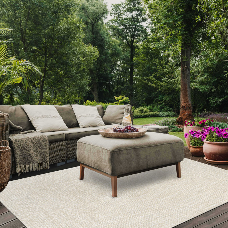Ulmer Braided Reversible Two-Tone Indoor Outdoor Runner or Area Rug, Rectangle 5' X 8'