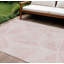 Tapis extérieur lavable à motif géométrique 10 pi x 14 pi rosé et rose
