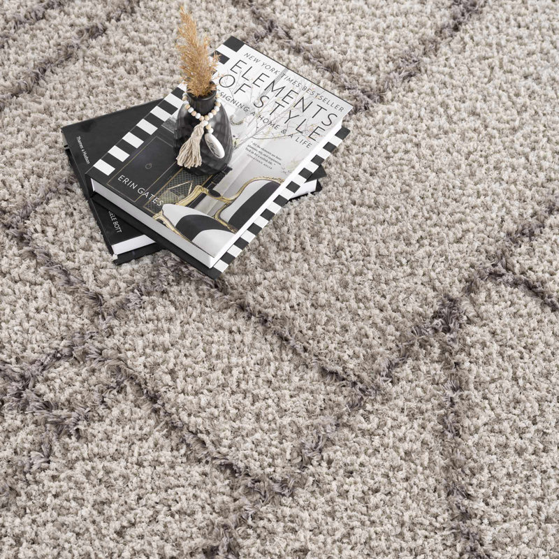 Juwaria Abstract Cream Area Rug, Rectangle 2' x 3'