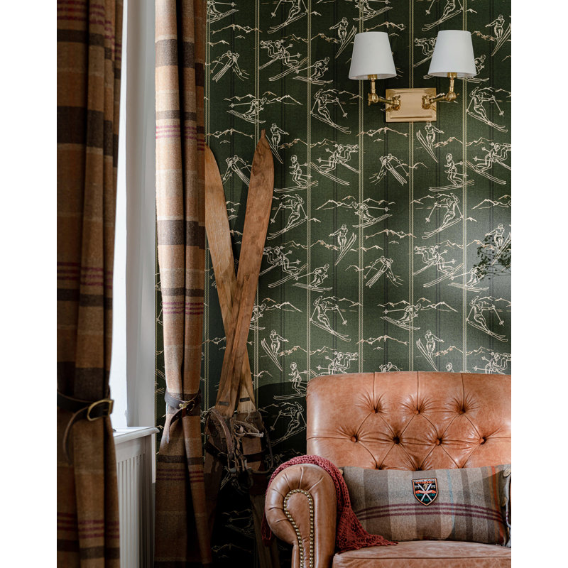Tyrol Apres-Ski Home Wallpaper Roll, Burgundy/Taupe