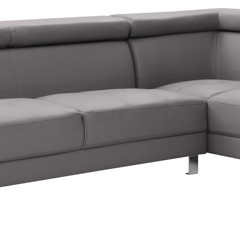 Canapé modulaire longue durée (sans repose-pieds), Similicuir gris