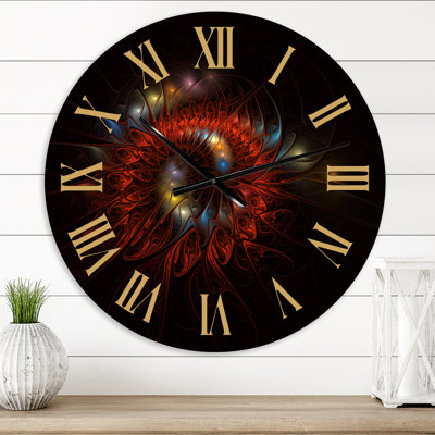 Floral Fractal I - Horloge murale moderne