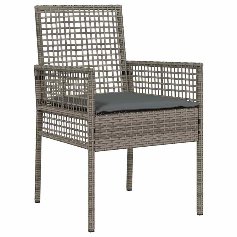 Garden Bistro Set 3 Pcs Poly Rattan, Grey