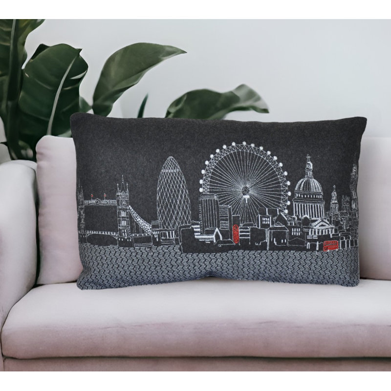 Coussin lombaire 14 "x 35" London, Gris, 14 po x 24 po, London Daylight