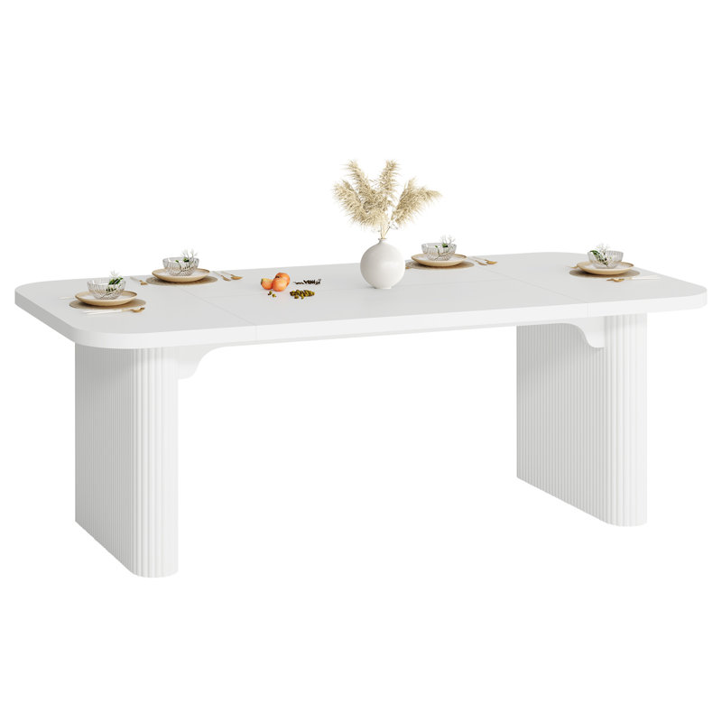 63-Inch Wood Modern Dining Table, White