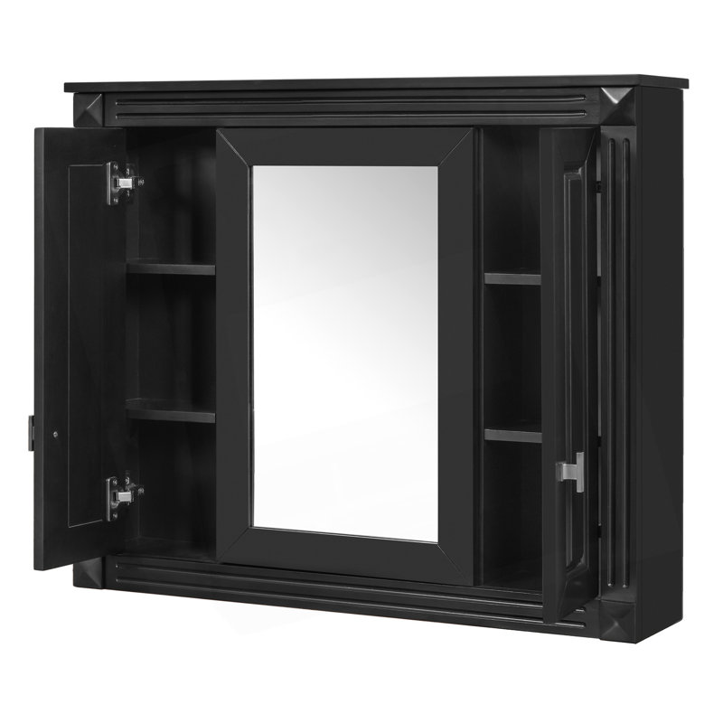 Bathroom Wall Cabinet With Mirror, Wall Mounted Medicine Cabinet With 4 Shelves