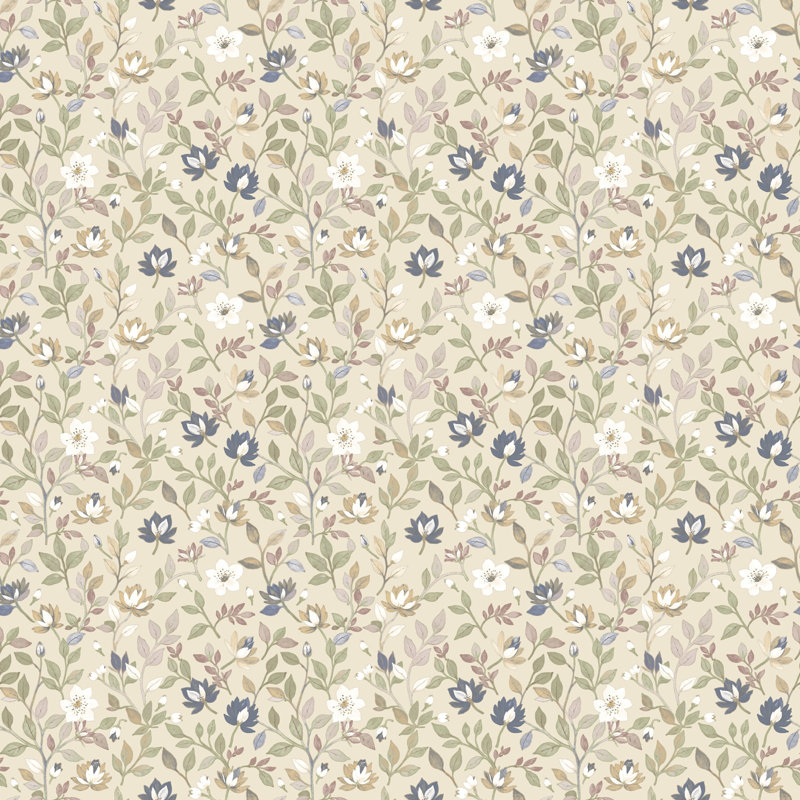 Blooming Garden Collection Tino Garden Wallpaper Roll, Blue