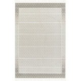 Gean Machine Woven Polyester Area Rug in Cream/Gray