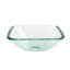 Square Glass Bathroom Vessel Sink with Drain Mini Bath Bowl