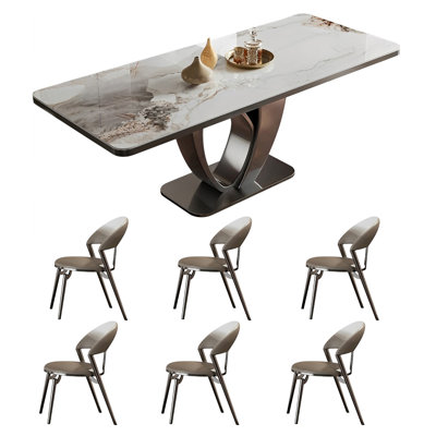 Ensemble de table et de chaises rectangulaires Home Rock