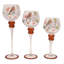 Set of 3  Autumn Robin Candle Holders