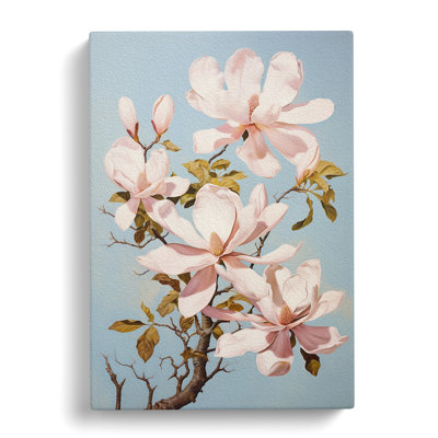 Magnolia Flower Romanticism - Wrapped Canvas Print