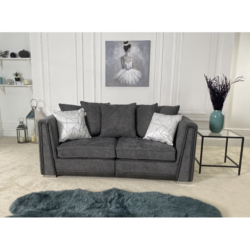 Edinburgh 2 Seater Chenille Sofa, Dark Grey