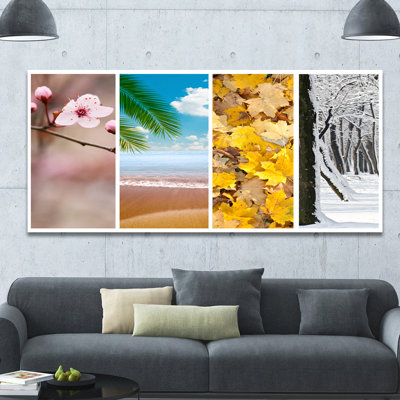 « quatre saisons world collage », reproduction de photo sur toile tendue