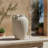 10-Inch Ivory Three-Eared Ceramic Vase