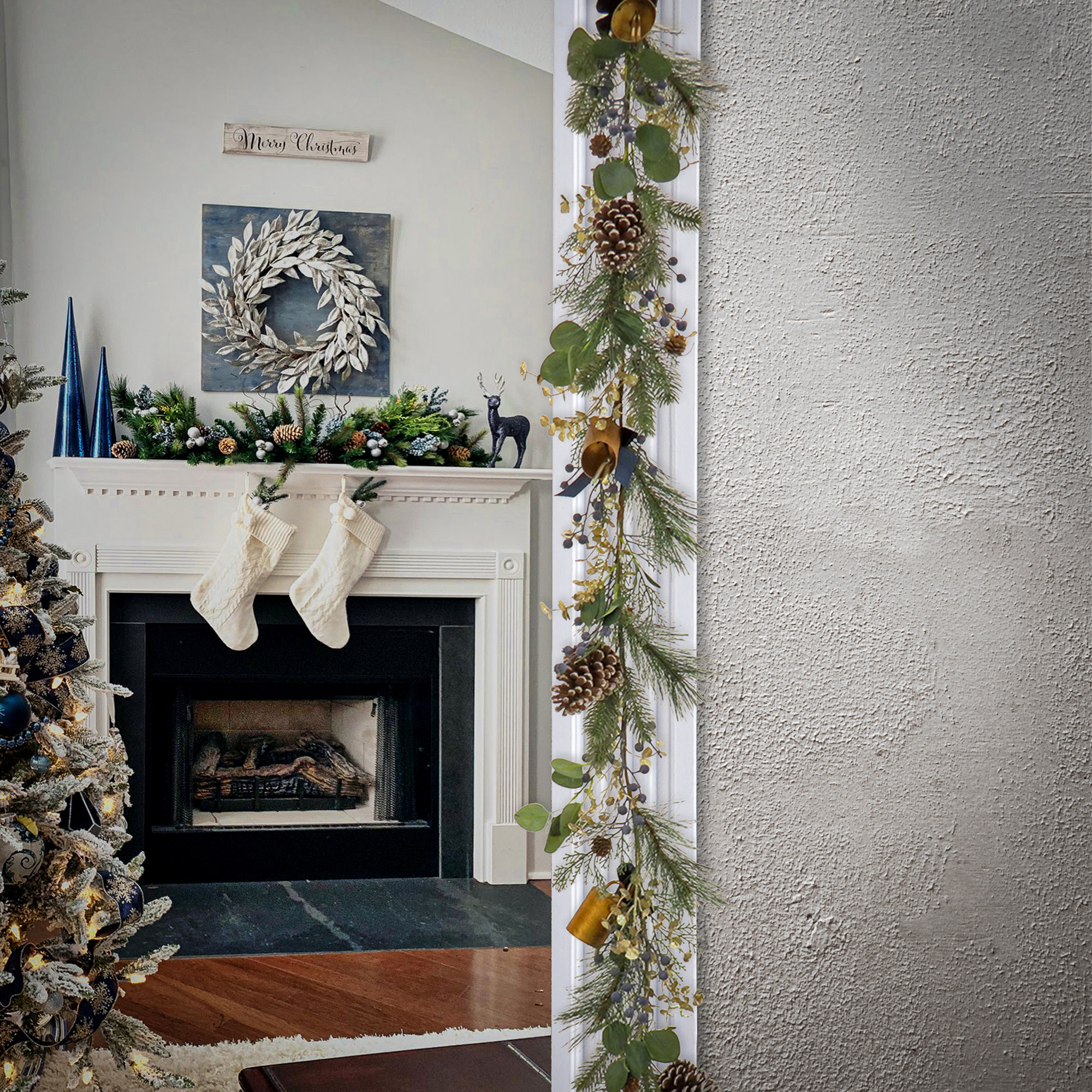 The Holiday Aisle® HGTV Home Collection Swiss Chic Garland, 6'