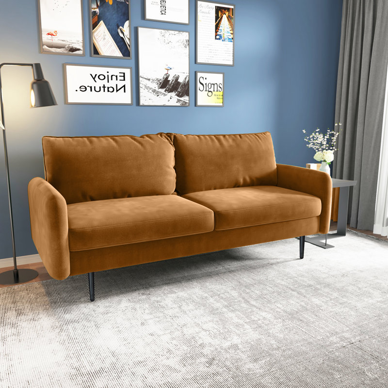 Canapé 70 po, Velours gingembre