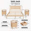 3-Piece Bedroom Set, Rattan Headboard Solid Wooden Bed with 2 Rattan Nightstands, Drawers & Open Shelf-1765907994