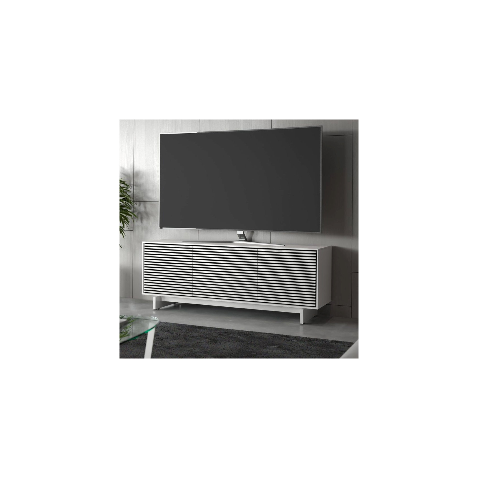 Align 81'' Media Console, Satin White, 25"H x 81"W x 18"D