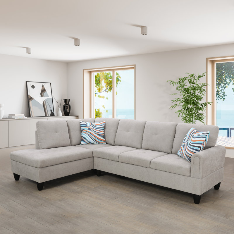 Almarie 97" 2 - Piece Upholstered Sectional, Left Hand Facing, Gray