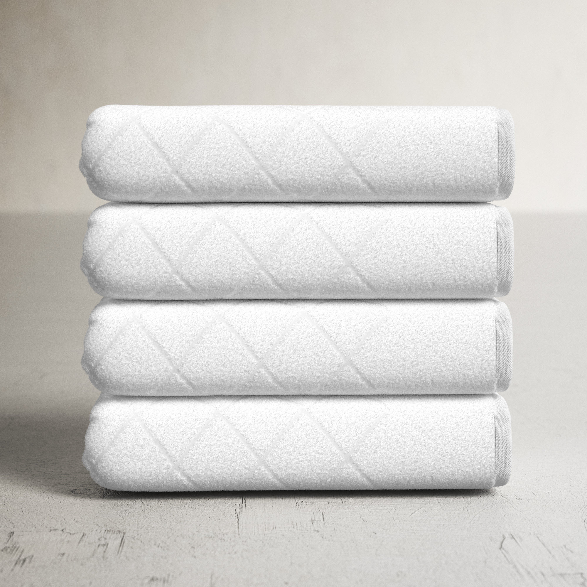 Elian Turkish Cotton Bath Towel Set, White