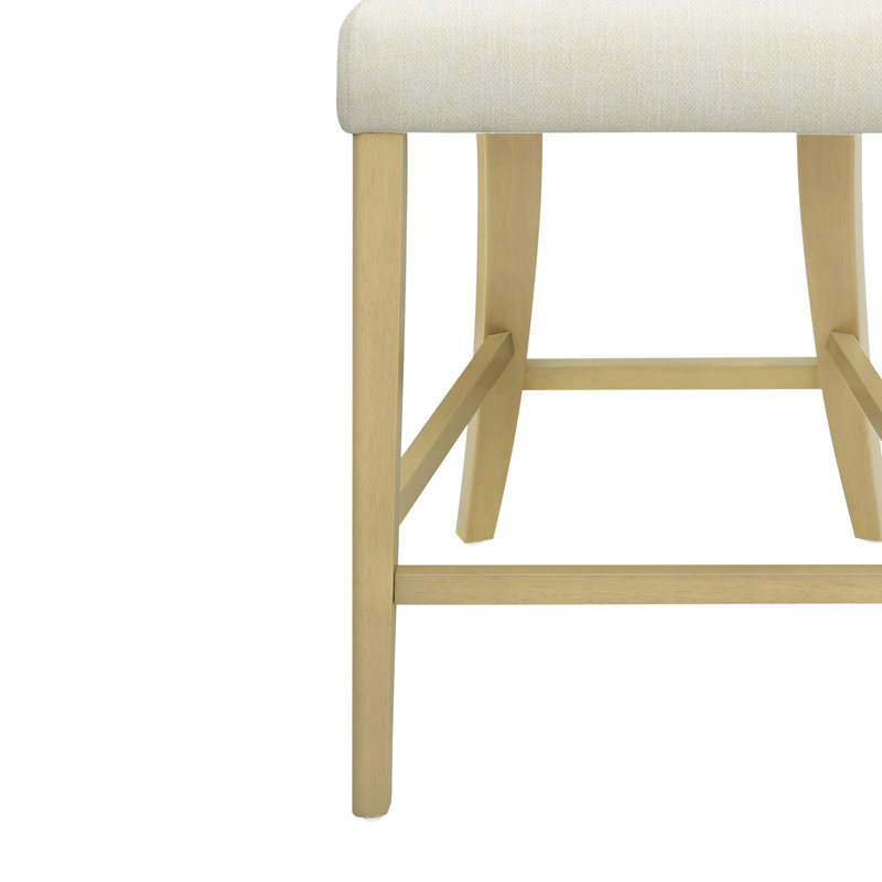 Tabouret de comptoir rétro, Naturel, Blanc