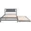 Lit plateforme double gris avec lit gigogne réglable - Contenant bois de pin fonctionnel