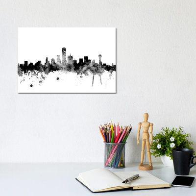 Dallas, Texas In Black & White by Michael Tompsett - 1 Piece Wrapped Canvas Wall Art