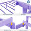 Lit simple pour fille - structure en métal mauve, lattes en acier-225407948