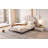 Upholstered Platform Bed With Flower Pattern Velvet Headboard-42703614