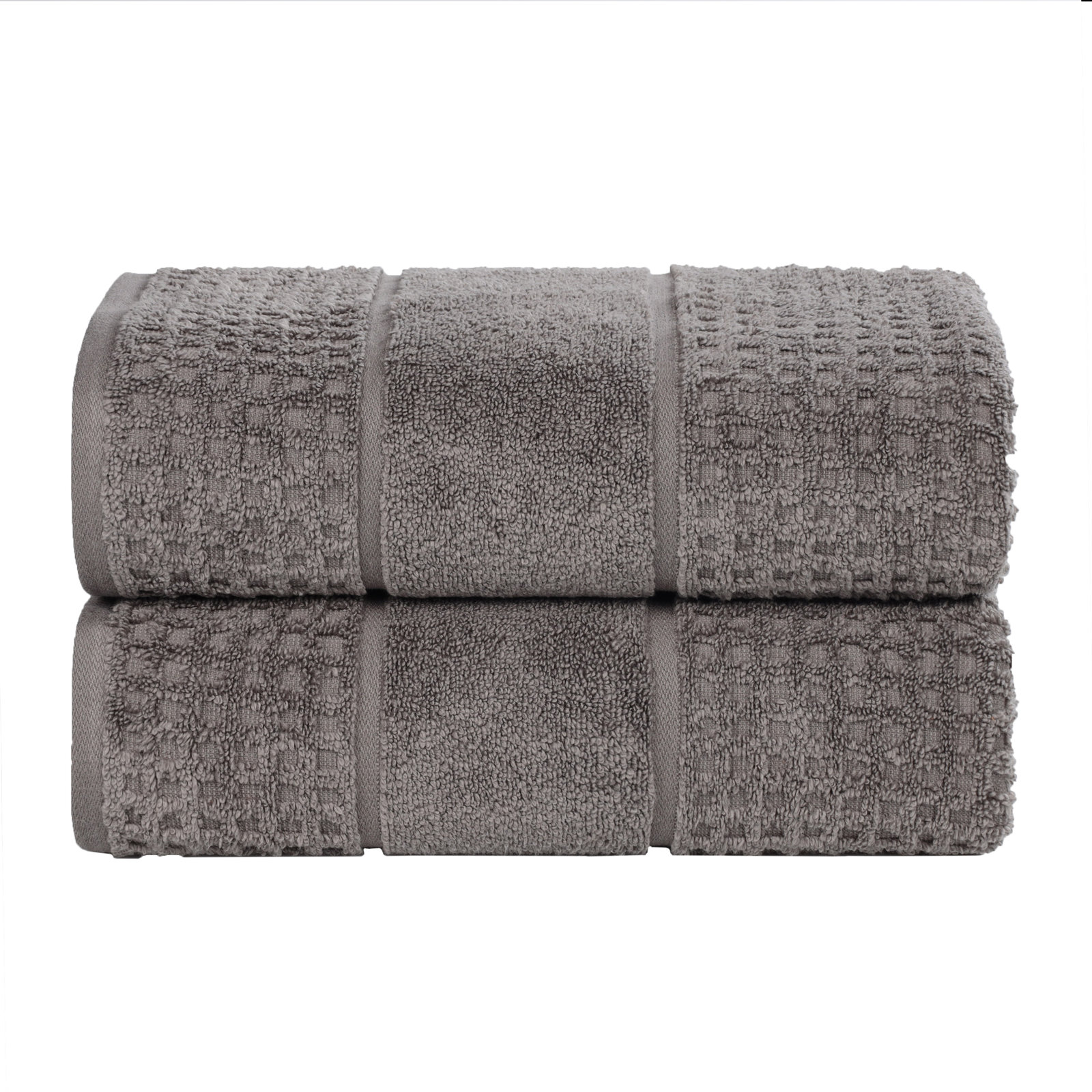 Hiyabel Zero Twist 100% Cotton Waffle Honeycomb Bath Sheet Set, Charcoal